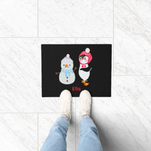 Frosty the Snowman and Penguin Doormat