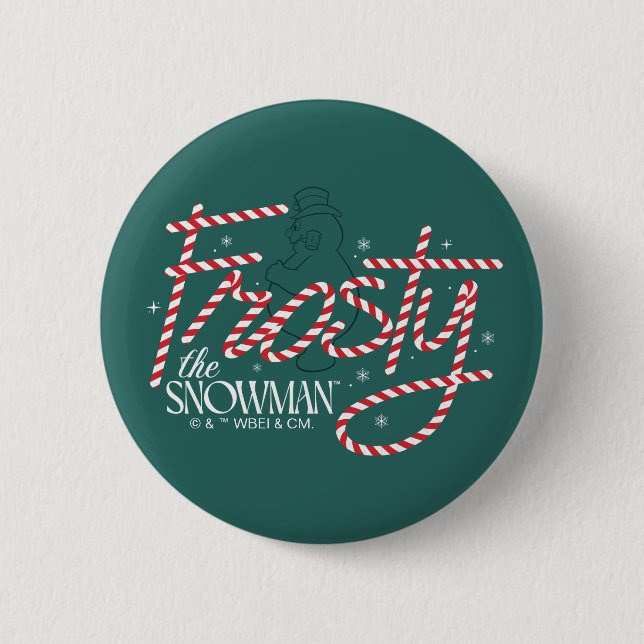 Frosty the Snowman Candy Cane Logo 6 Cm Round Badge (Front)