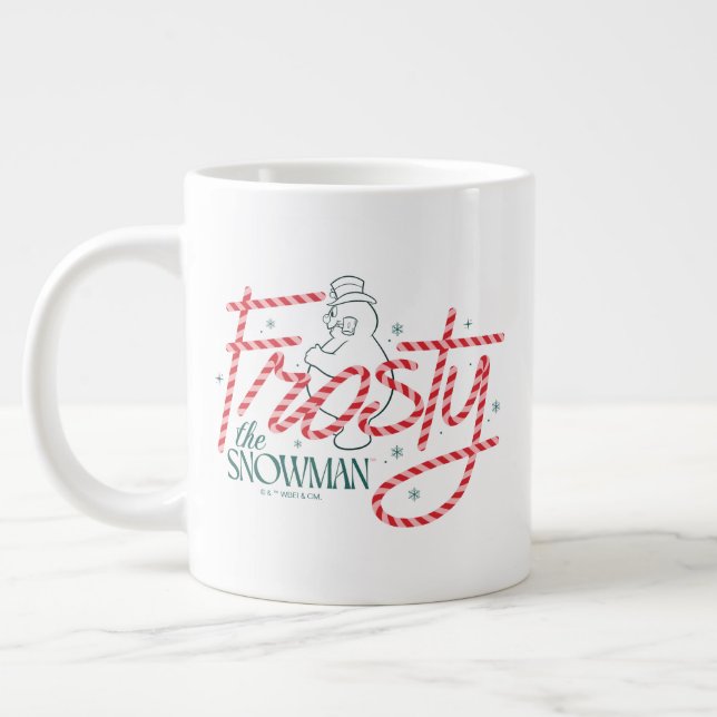 Frosty the Snowman Candy Cane Logo Large Coffee Mug (Left)