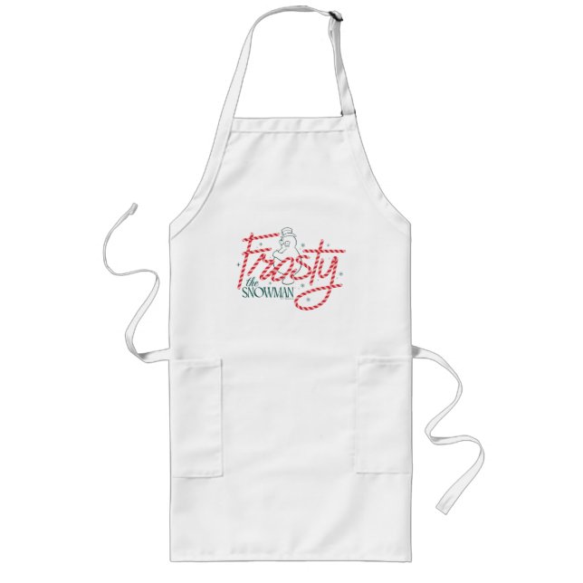 Frosty the Snowman Candy Cane Logo Long Apron (Front)