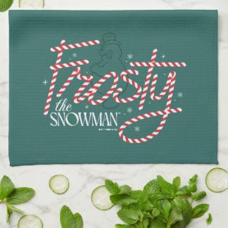 Frosty the Snowman Candy Cane Logo Tea Towel