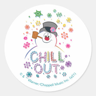 Frosty the Snowman™   "Chill Out" Rainbow Colors Classic Round Sticker