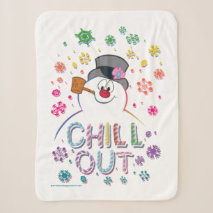 Frosty the Snowman™ "Chill Out" Rainbow Colors Sherpa Blanket