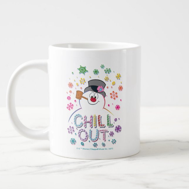 Frosty the Snowman™ | "Chill Out" Rainbow Colours Large Coffee Mug (Left)