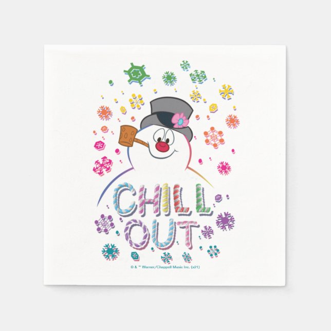 Frosty the Snowman™ | "Chill Out" Rainbow Colours Napkin (Front)