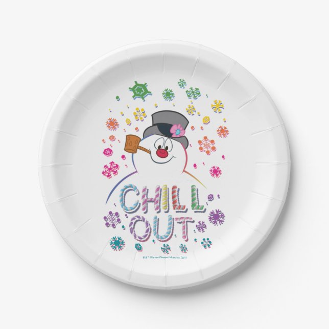 Frosty the Snowman™ | "Chill Out" Rainbow Colours Paper Plate (Front)