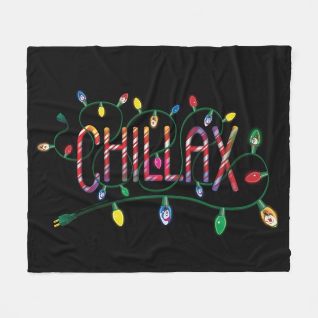 Frosty the Snowman™ | "Chillax" Holiday Lights Fleece Blanket (Front (Horizontal))