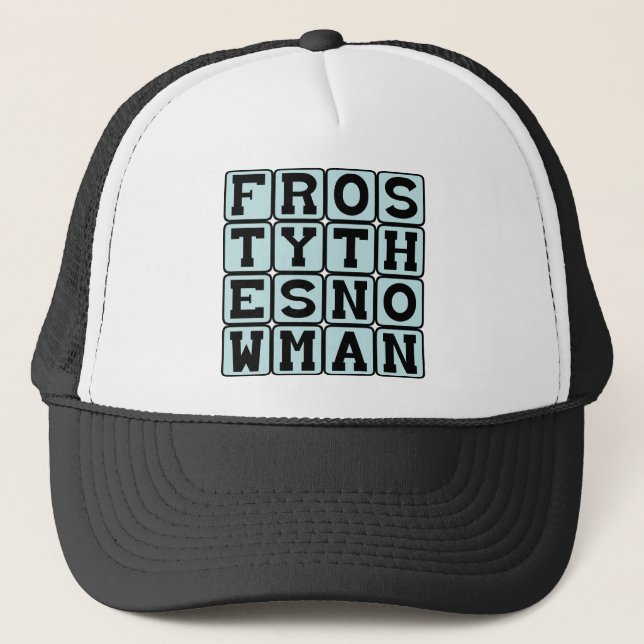 Frosty The Snowman, Christmas Character Trucker Hat (Front)