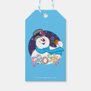 Frosty the Snowman™   Colourful Candy Cane Name Gift Tags