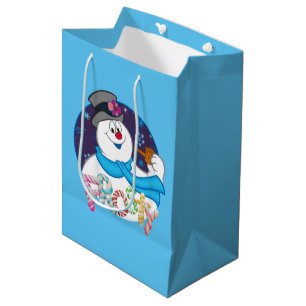 Frosty the Snowman™   Colourful Candy Cane Name Medium Gift Bag