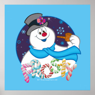 Frosty the Snowman™   Colourful Candy Cane Name Poster