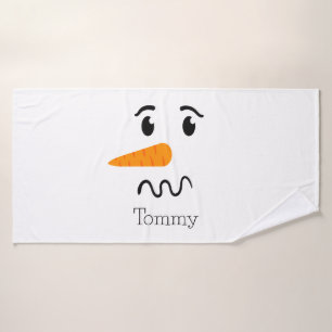 Frosty the Snowman Confuse Face Bath Towel