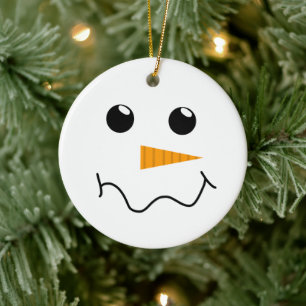 Frosty the Snowman Face Ceramic Tree Decoration