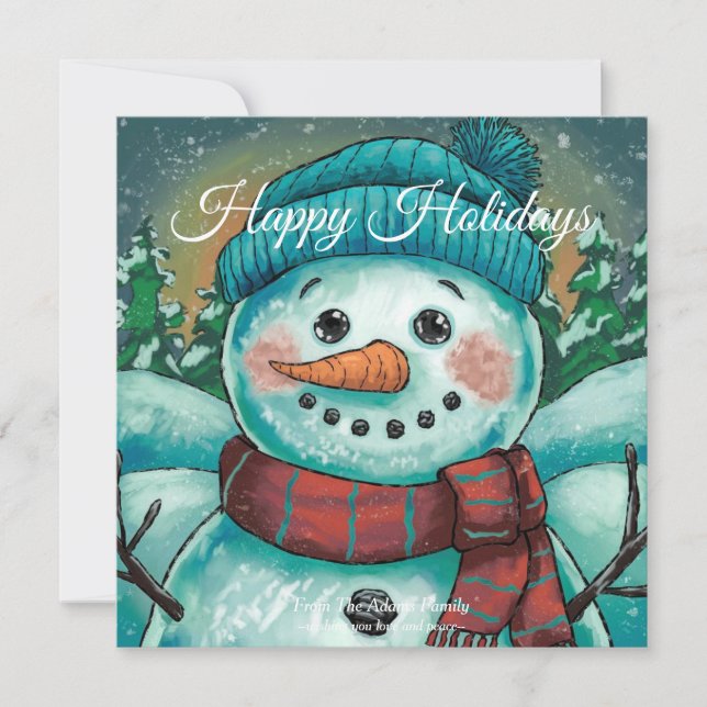 Frosty the Snowman Flat Holiday Card (Front)