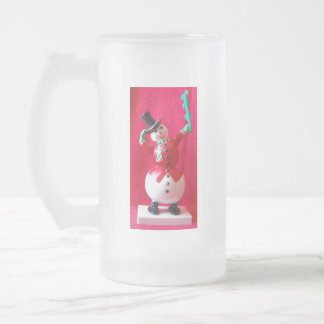 frosty The Snowman Frosted Glass Beer Mug