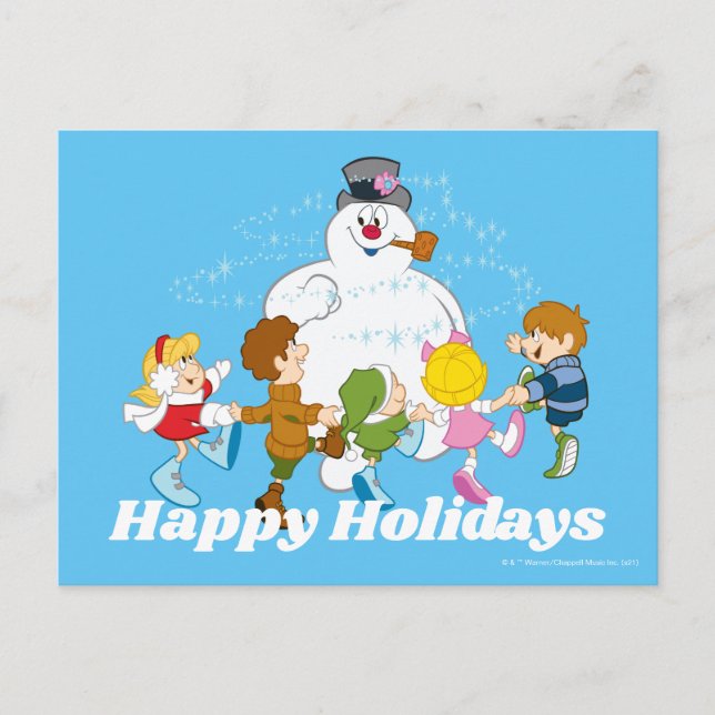 Frosty the Snowman™ | Frosty & Children Playing Holiday Postcard (Front)
