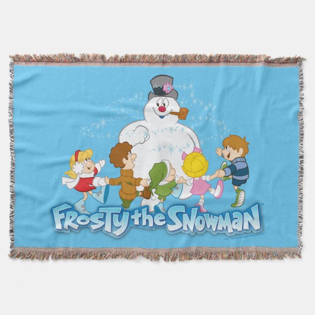 Frosty the Snowman™ | Frosty & Children Playing Throw Blanket (Front)