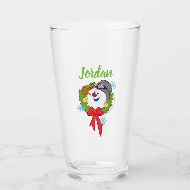 Frosty the Snowman™ | Frosty Holiday Wreath Glass (Front)