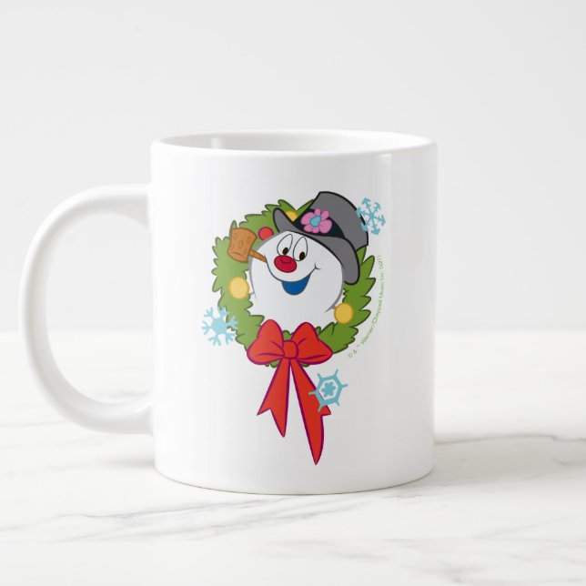 Frosty the Snowman™ | Frosty Holiday Wreath Large Coffee Mug (Left)