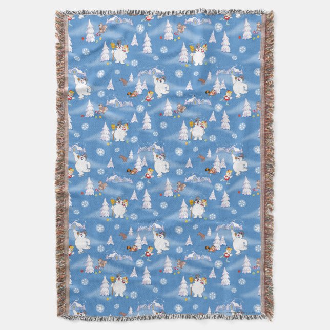 Frosty the Snowman™ | Frosty & Karen Winter Fun Throw Blanket (Front Vertical)