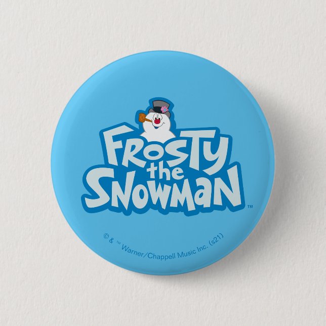 Frosty the Snowman™ | Frosty Stacked Logo 6 Cm Round Badge (Front)
