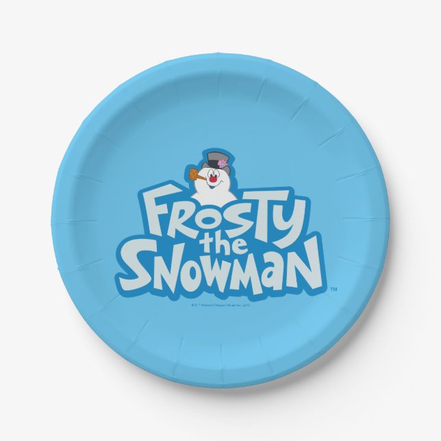 Frosty the Snowman™ | Frosty Stacked Logo Paper Plate (Front)