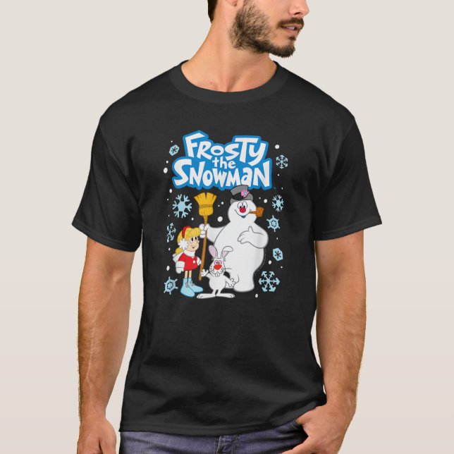 Frosty The Snowman Frosty The Snowman Group Snowfl T-Shirt (Front)