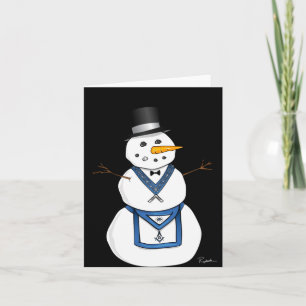 Frosty The Snowman Funny Masonic Holiday Christmas Card