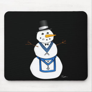 Frosty The Snowman Funny Masonic Holiday Christmas Mouse Mat