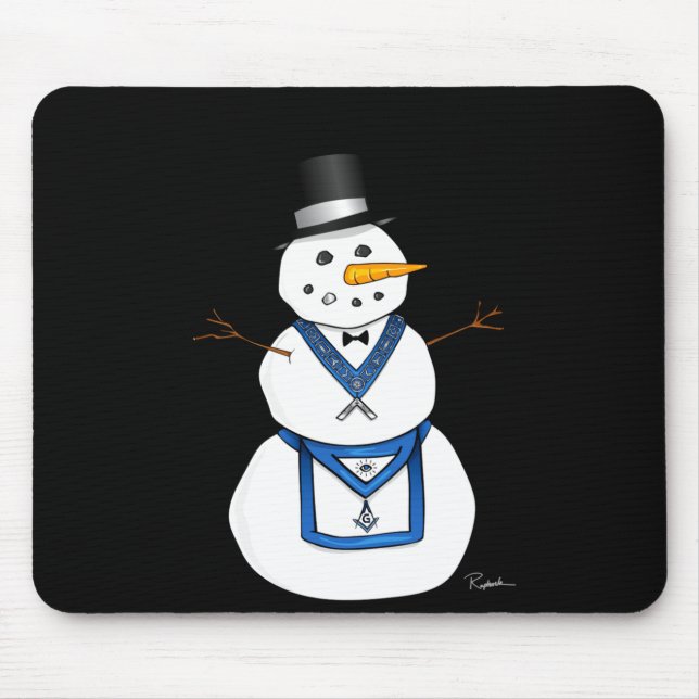 Frosty The Snowman Funny Masonic Holiday Christmas Mouse Mat (Front)
