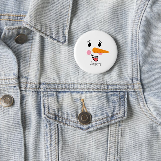 Frosty the Snowman Happy Face 6 Cm Round Badge (In Situ)