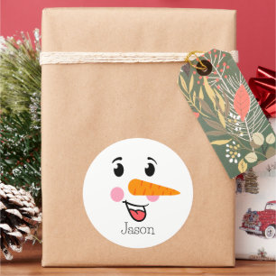 Frosty the Snowman Happy Face Classic Round Sticker