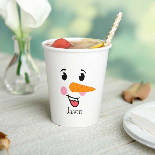 Frosty the Snowman Happy Face Paper Cups (Insitu)