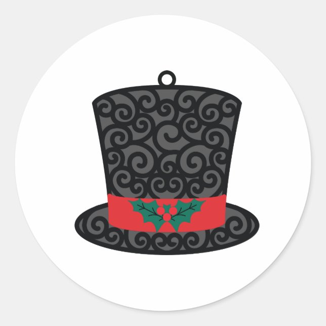Frosty The Snowman Hat Classic Round Sticker (Front)