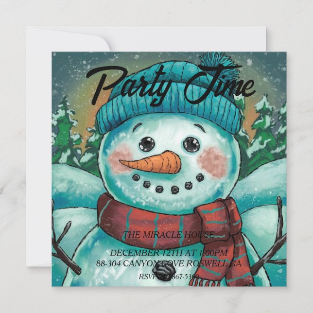 Frosty the Snowman Invitation (Front)