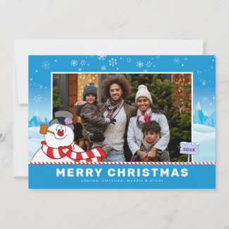 Frosty The Snowman | Merry Christmas Family Photo  Holiday Card