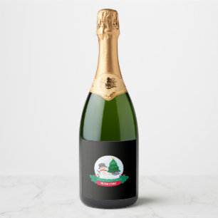 Frosty the Snowman Merry Christmas Sparkling Wine Label