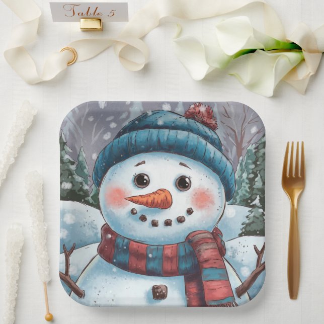 Frosty the Snowman Paper Plate (Wedding)