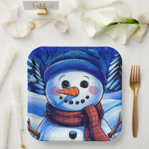 Frosty the Snowman Paper Plate