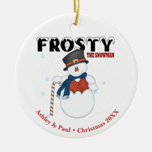 Frosty the Snowman Personalised Christmas Ceramic Tree Decoration