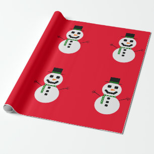 Frosty the Snowman Red Wrapping Paper