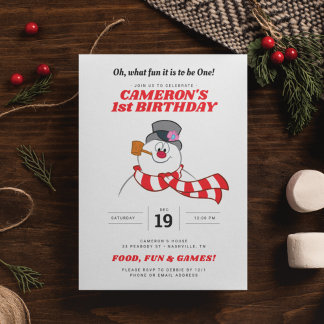 Frosty the Snowman™ Winter 1st Birthday  Invitation