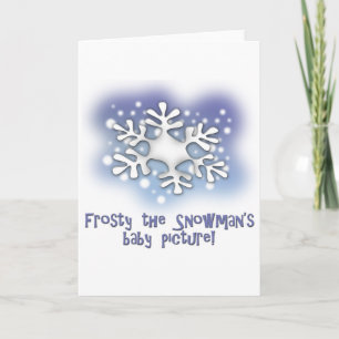 Frosty the snowman's baby pictures holiday card