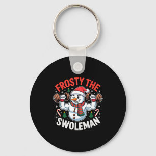 Frosty The Swoleman Funny Gym Swole Bro Snowman Key Ring