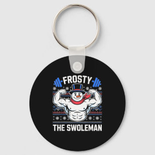 Frosty The Swoleman Funny Ugly Christmas Sweater G Key Ring