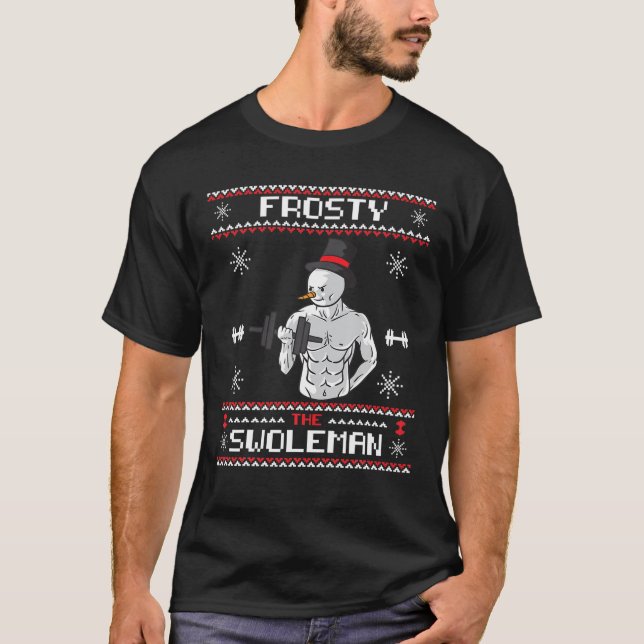 Frosty The Swoleman Ugly Christmas Sweater Funny S (Front)
