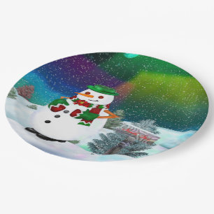 Frosty Town Christmas PARTY EVENTS DESSERT Paper Plate