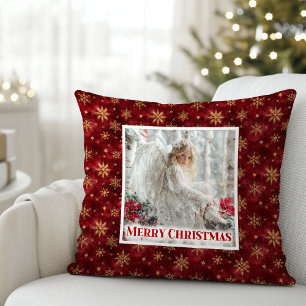 Frosty Vintage Angel Christmas Gift Pillow