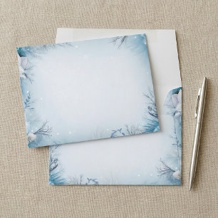 Frosty winter blue icy snowy holidays  envelope