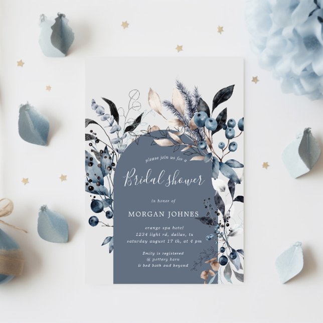 Frosty Winter Floral Arch Bridal Shower Invitation (Creator Uploaded)